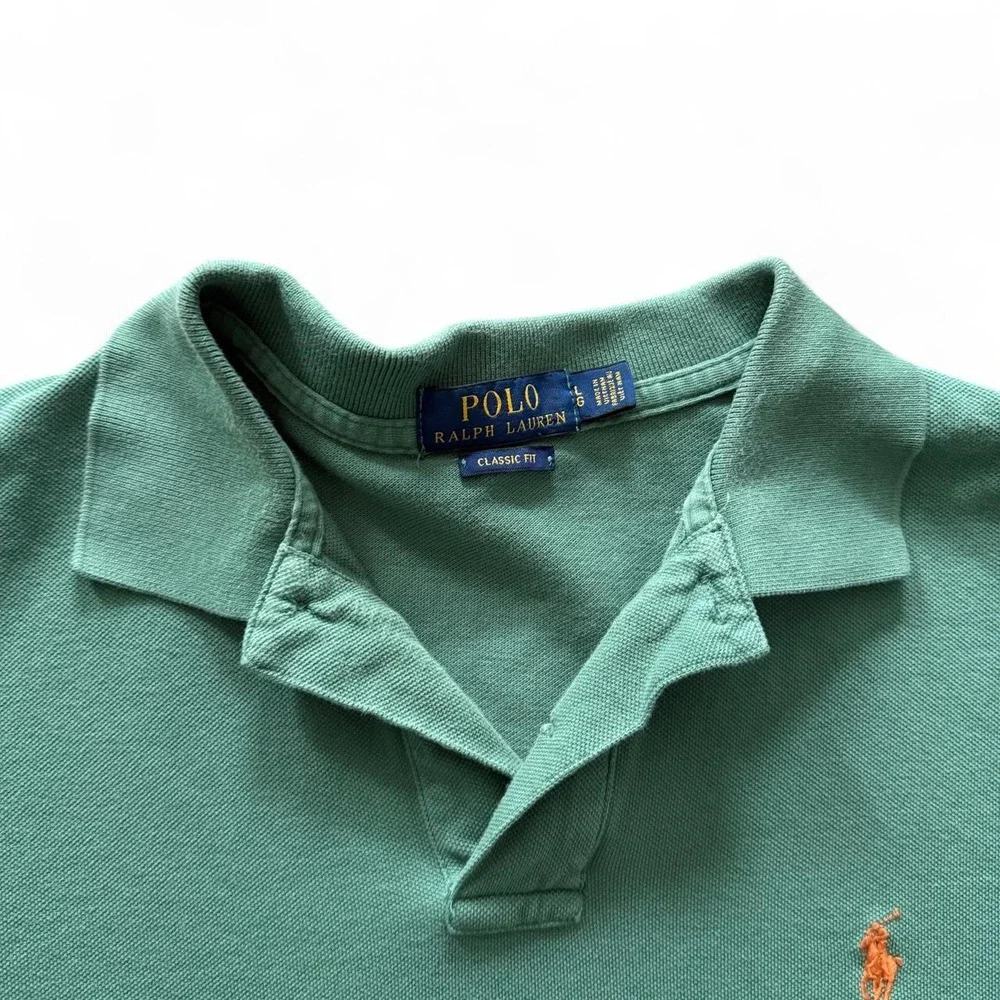 Vintage Polo Ralph Lauren Green Polo Collared Men's L